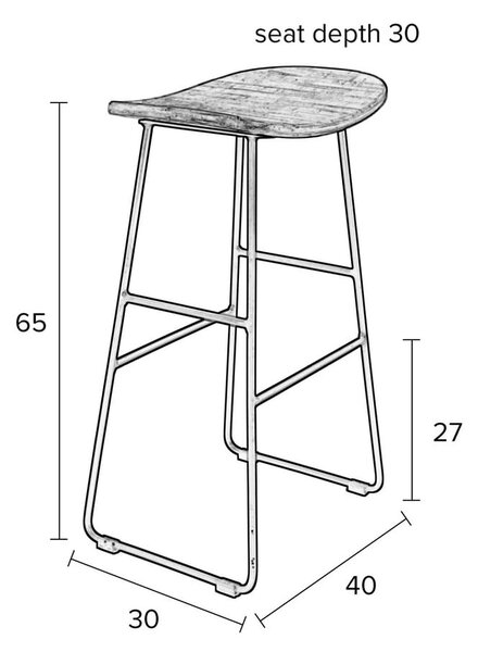 Barski stoli v kompletu 2 kos 65 cm Tangle - White Label