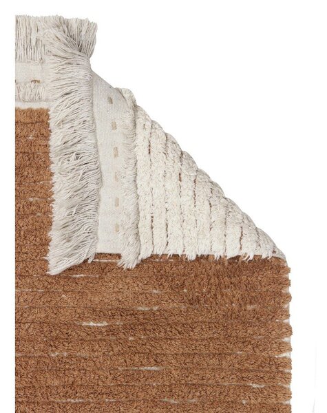 Opečnato oranžen/bež bombažen tekač 80x230 cm Duetto Toffee – Lorena Canals