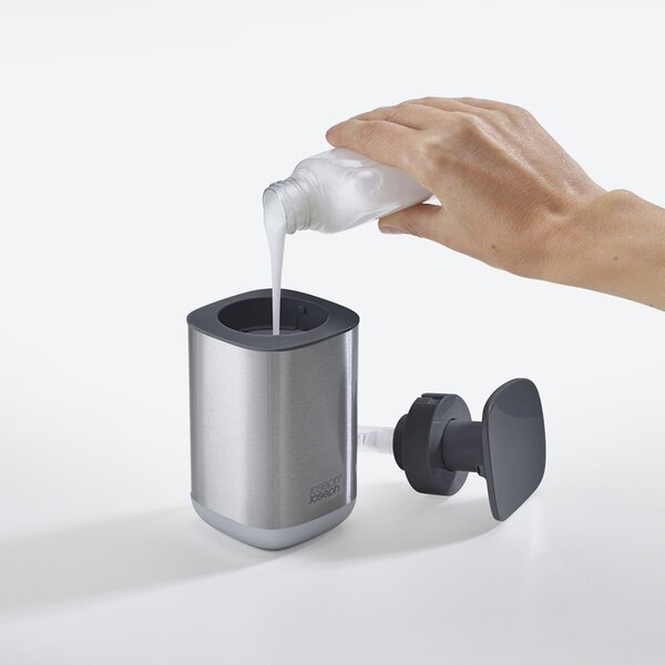 Dozirnik za milo iz nerjavečega jekla v sijajno srebrni barvi 250 ml Presto Steel – Joseph Joseph