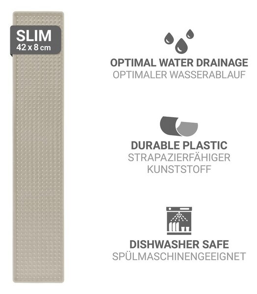 Bež plastična odcejalna podloga 42x8 cm Slim – Wenko