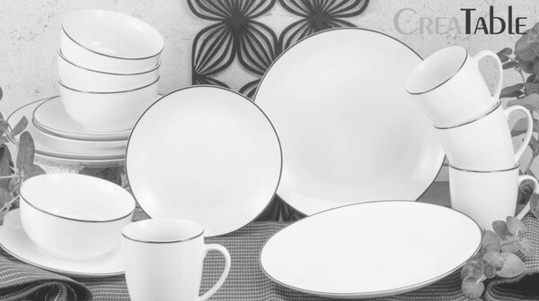 Creatable Jedilni Servis Luna Black Line, 18-Delni