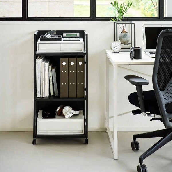 Črn kovinski regal na koleščkih 42x84,5x32 cm Tower – YAMAZAKI