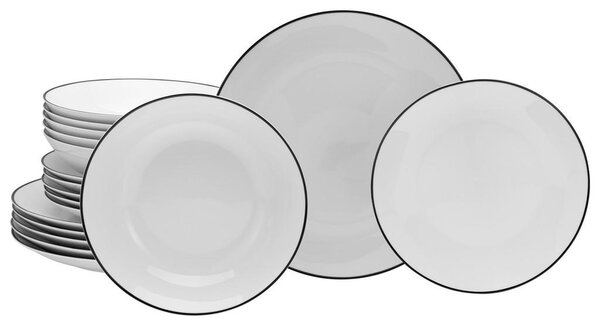 Creatable Jedilni Servis Luna Black Line, 18-Delni