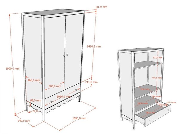 Bež otroška garderobna omara 110x190x55 cm Swingo – Vipack