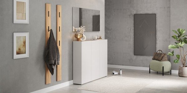 Kremno bela omarica v hrastovem dekorju 138x105x25 cm Libbiano – Germania