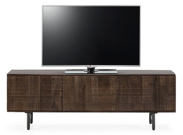 Temno rjava TV omarica iz masivnega manga 145x48x40 cm Kalai – MOME
