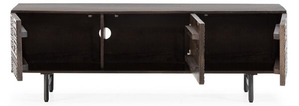 Temno rjava TV omarica iz masivnega manga 145x48x40 cm Kalai – MOME