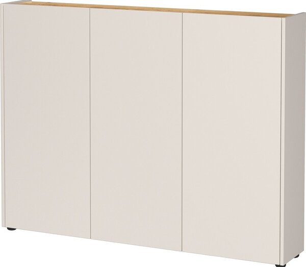 Kremno bela omarica v hrastovem dekorju 138x105x25 cm Libbiano – Germania