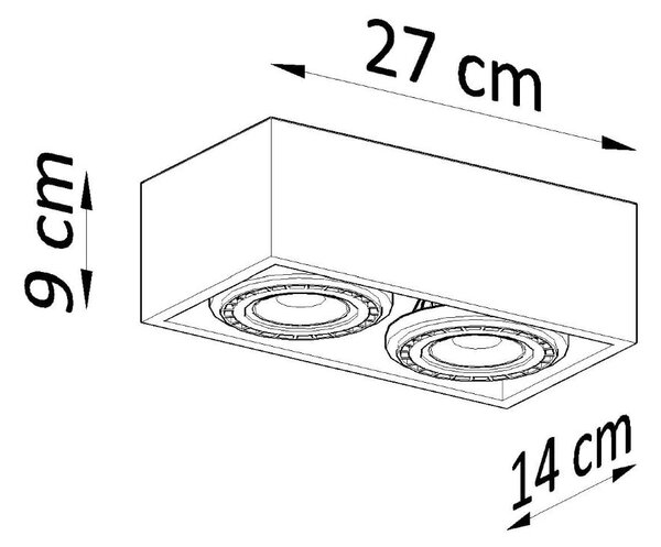 Siva stropna svetilka 14x27 cm Postiga – Nice Lamps