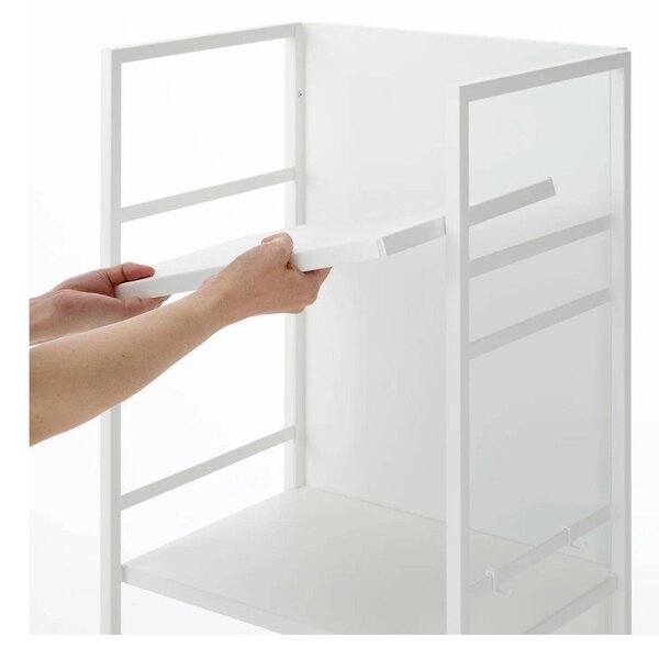Bel kovinski regal na koleščkih 42x84,5x32 cm Tower – YAMAZAKI