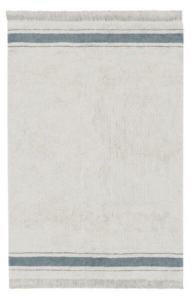 Modra/kremno bela pralna ročno tkana bombažna preproga 140x200 cm Gastro Vintage Blue – Lorena Canals