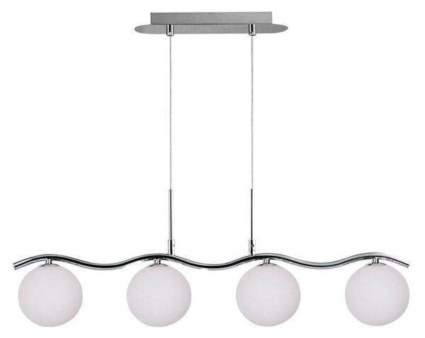 Viseča svetilka v srebrni barvi s steklenim senčnikom 12x79 cm Ramon - Candellux Lighting