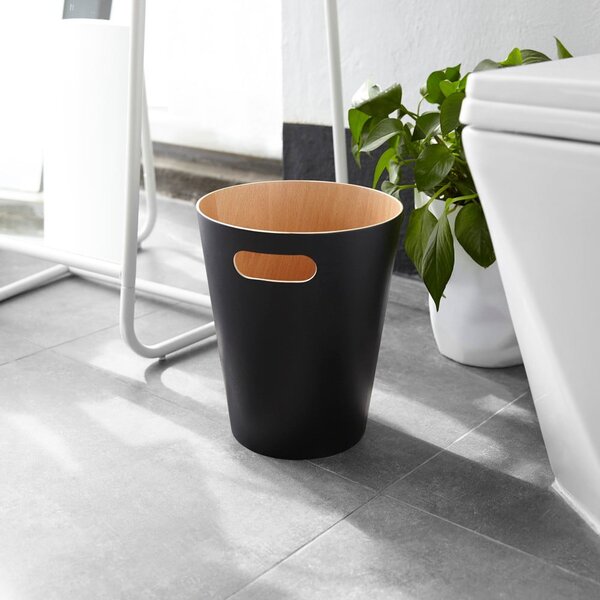 Črn koš za smeti za pisarno 7,5 l Woodrow – Umbra