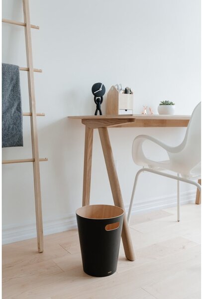 Črn koš za smeti za pisarno 7,5 l Woodrow – Umbra