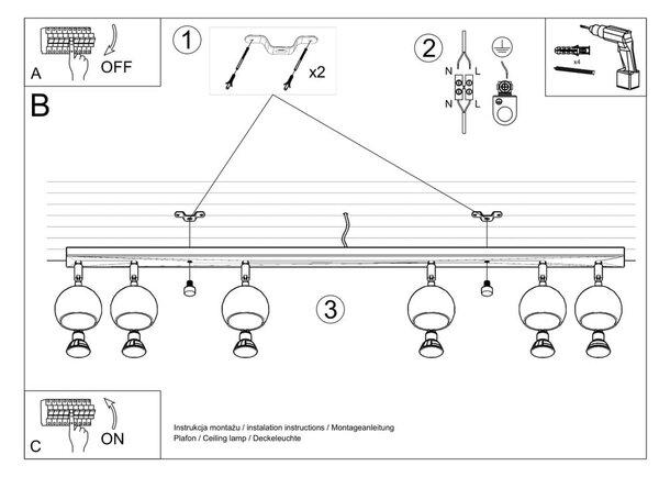 Črno točkovno svetilo 10x118 cm Ollo – Nice Lamps