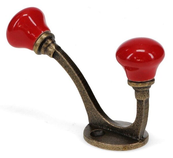 Rdeč kovinski stenski obešalnik 3 cm – Rex London