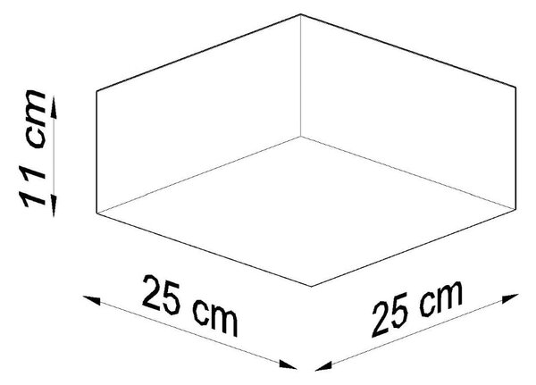 Siva stropna svetilka 25x25 cm Mitra – Nice Lamps