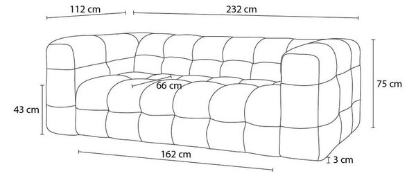 Temno modra zofa 232 cm Cloud - Bobochic Paris