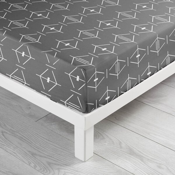 Temno siva napenjalna bombažna rjuha 140x190 cm Aristide – douceur d'intérieur