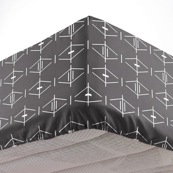 Temno siva napenjalna bombažna rjuha 140x190 cm Aristide – douceur d'intérieur
