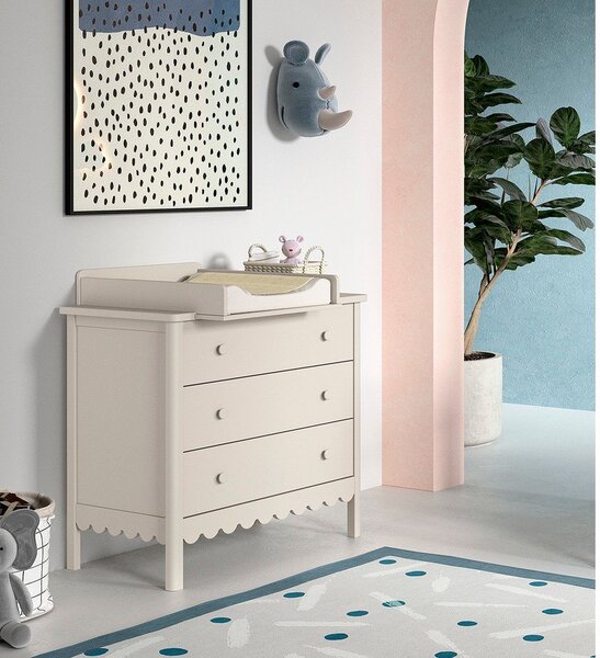 Bež otroška komoda s previjalnim pultom 89x90x55 cm Swingo – Vipack