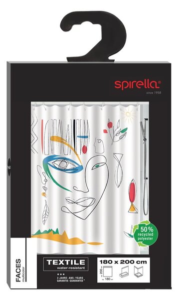 Zavesa za tuš 180x200 cm Faces – Spirella