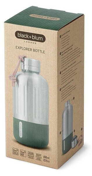 Termovka iz nerjavečega jekla v srebrni barvi 650 ml Explorer – Black + Blum