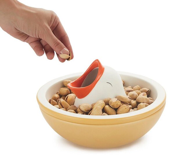 Rumena/bela keramična skledica za serviranje 250 ml Hungry Bird – Balvi