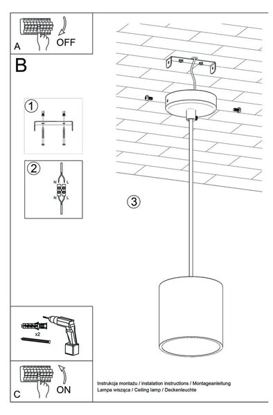 Črna viseča svetilka Nice Lamps Roda