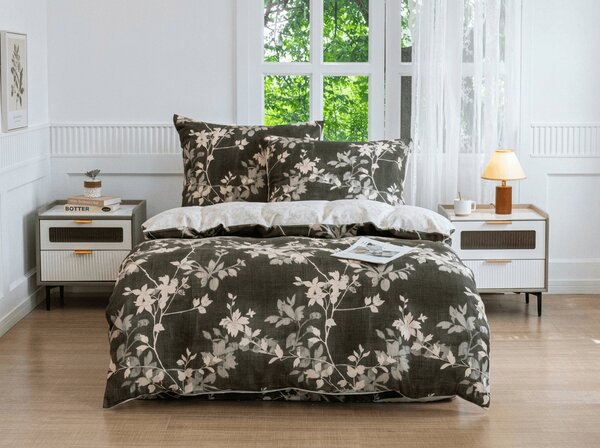 Flanelska posteljnina iz mikrovlaken OLVERIA olivno zelena Dimenzije posteljnine: 70 x 90 cm | 140 x 200 cm