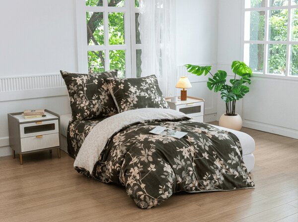 Flanelska posteljnina iz mikrovlaken OLVERIA olivno zelena Dimenzije posteljnine: 70 x 90 cm | 140 x 200 cm