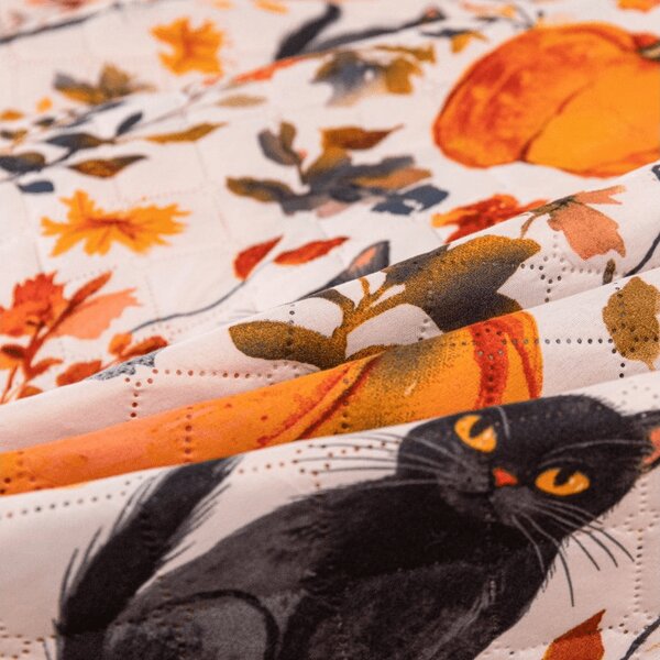 Pregrinjalo za posteljo CATS AND PUMPKINS, barvito Dimenzije: 170 x 210 cm