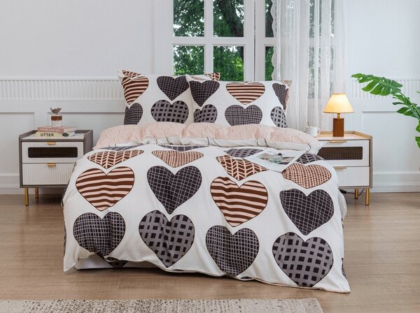 Flanelasta posteljnina iz mikrovlaken STRIPE HEART barvna Dimenzije posteljnine: 70 x 90 cm | 140 x 200 cm