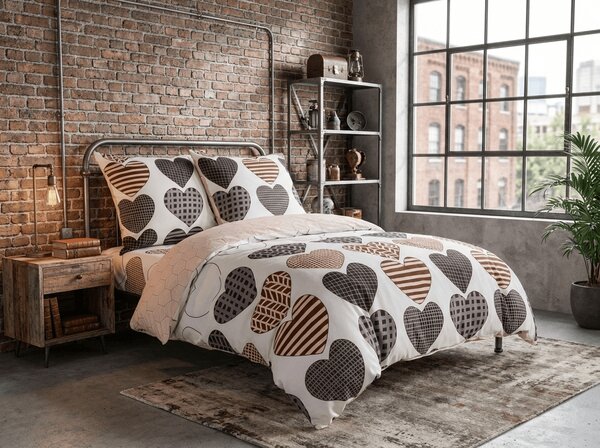 Flanelasta posteljnina iz mikrovlaken STRIPE HEART barvna Dimenzije posteljnine: 70 x 90 cm | 140 x 200 cm