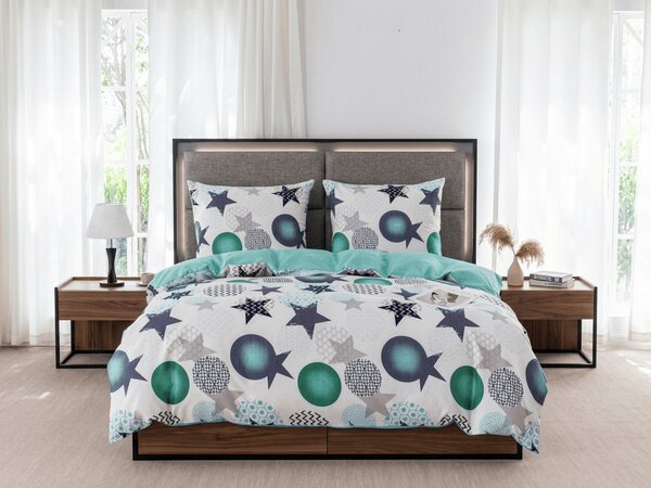 Flanelna posteljnina iz mikrovlaken MINT STARS barvna Dimenzije posteljnine: 70 x 90 cm | 140 x 200 cm
