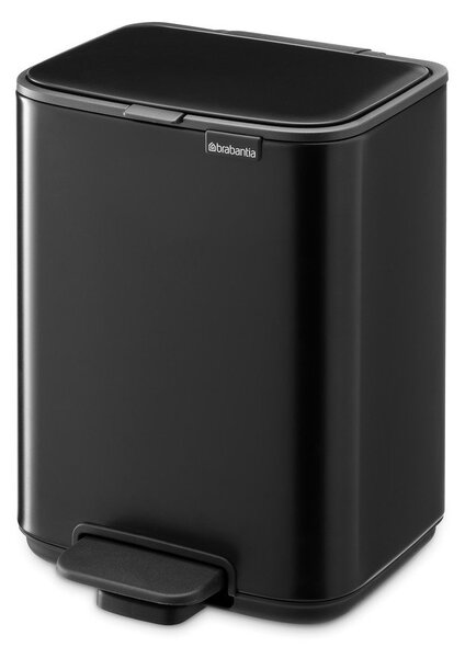 Mat črn jeklen koš za smeti s pedalom 4 l Bo – Brabantia
