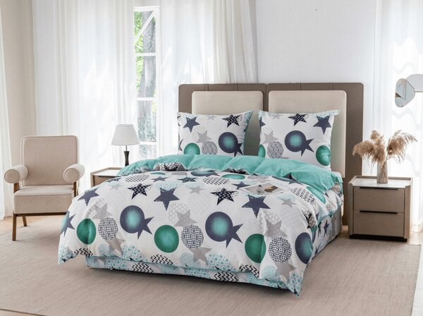Flanelna posteljnina iz mikrovlaken MINT STARS barvna Dimenzije posteljnine: 70 x 90 cm | 140 x 200 cm