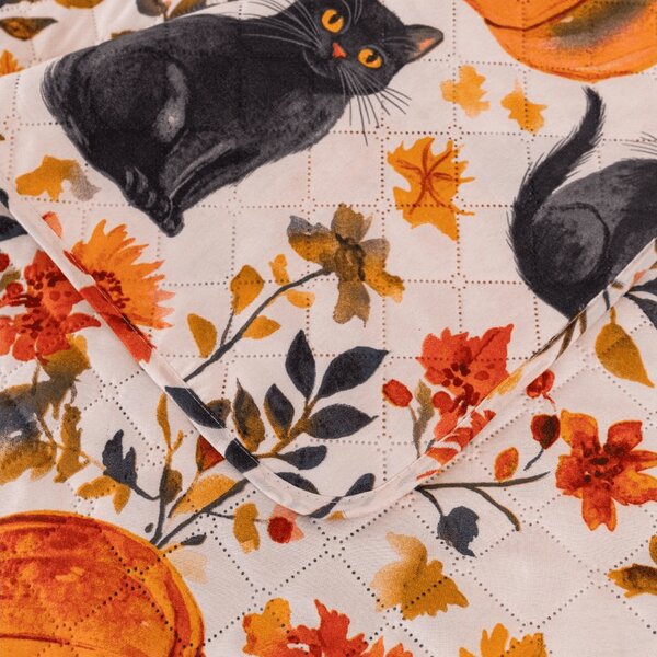 Pregrinjalo za posteljo CATS AND PUMPKINS, barvito Dimenzije: 170 x 210 cm