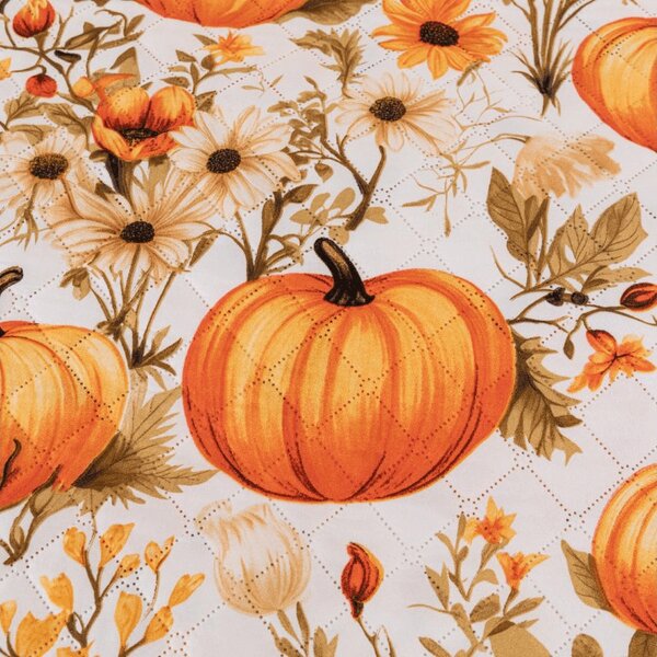 Pregrinjalo za posteljo FLOWERS AND PUMPKINS, oranžno Dimenzije: 170 x 210 cm