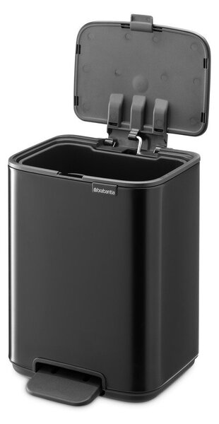 Mat črn jeklen koš za smeti s pedalom 4 l Bo – Brabantia
