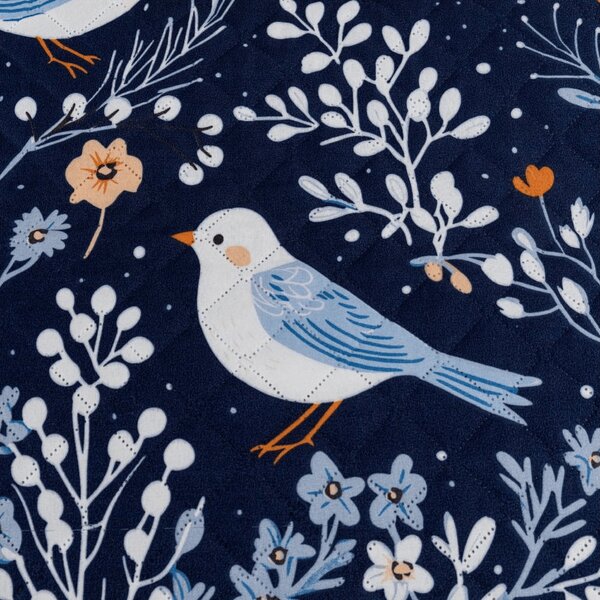 Pregrinjalo za posteljo DENIM BIRDS, modra Dimenzije: 170 x 210 cm
