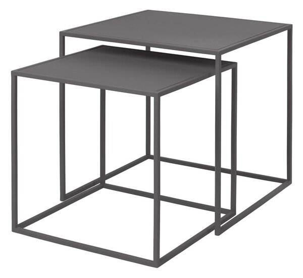 Sive kovinske mizice v kompletu 2 ks 40x40 cm Fera – Blomus