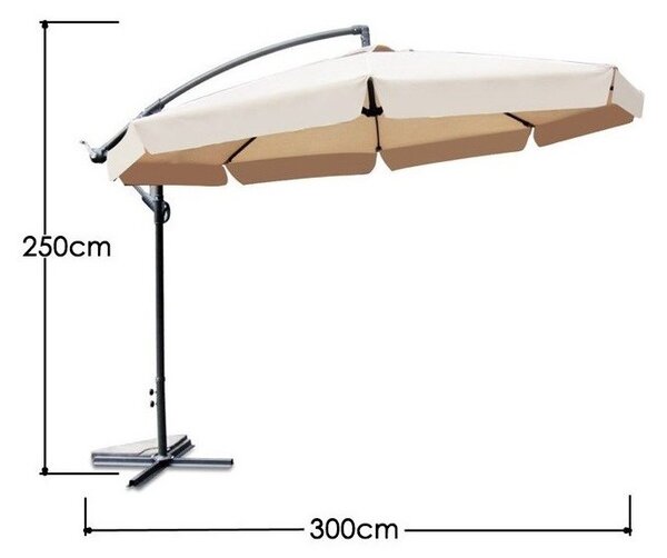 ShopJK VRTNI SENČNIK 350 CM BEŽ