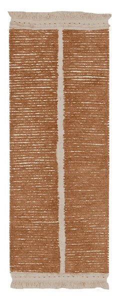 Opečnato oranžen/bež bombažen tekač 80x230 cm Duetto Toffee – Lorena Canals