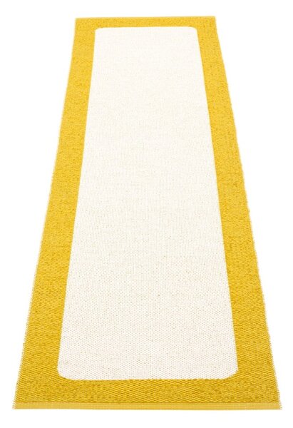 Gorčično rumen/kremno bel zunanji in notranji tekač 70x240 cm Ilda Mustard – Pappelina