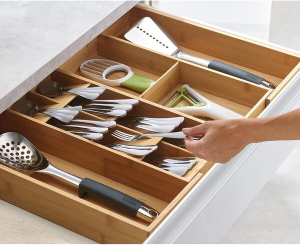 Bambusov nastavljiv organizator za pribor v naravni barvi 32 x 40 cm DrawerStore Bamboo – Joseph Joseph
