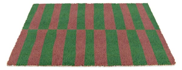 Predpražnik iz kokosovih vlaken 40x60 cm Pink & Green Half Stripes – Artsy Doormats