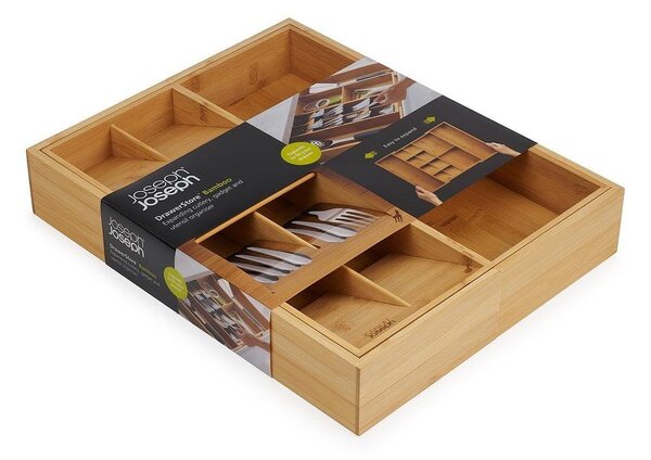 Bambusov nastavljiv organizator za pribor v naravni barvi 32 x 40 cm DrawerStore Bamboo – Joseph Joseph