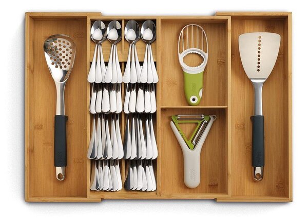 Bambusov nastavljiv organizator za pribor v naravni barvi 32 x 40 cm DrawerStore Bamboo – Joseph Joseph