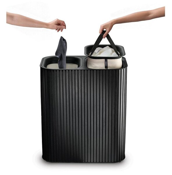 Črn koš za perilo 2x45 l iz bambusa Tota Luxe – Joseph Joseph
